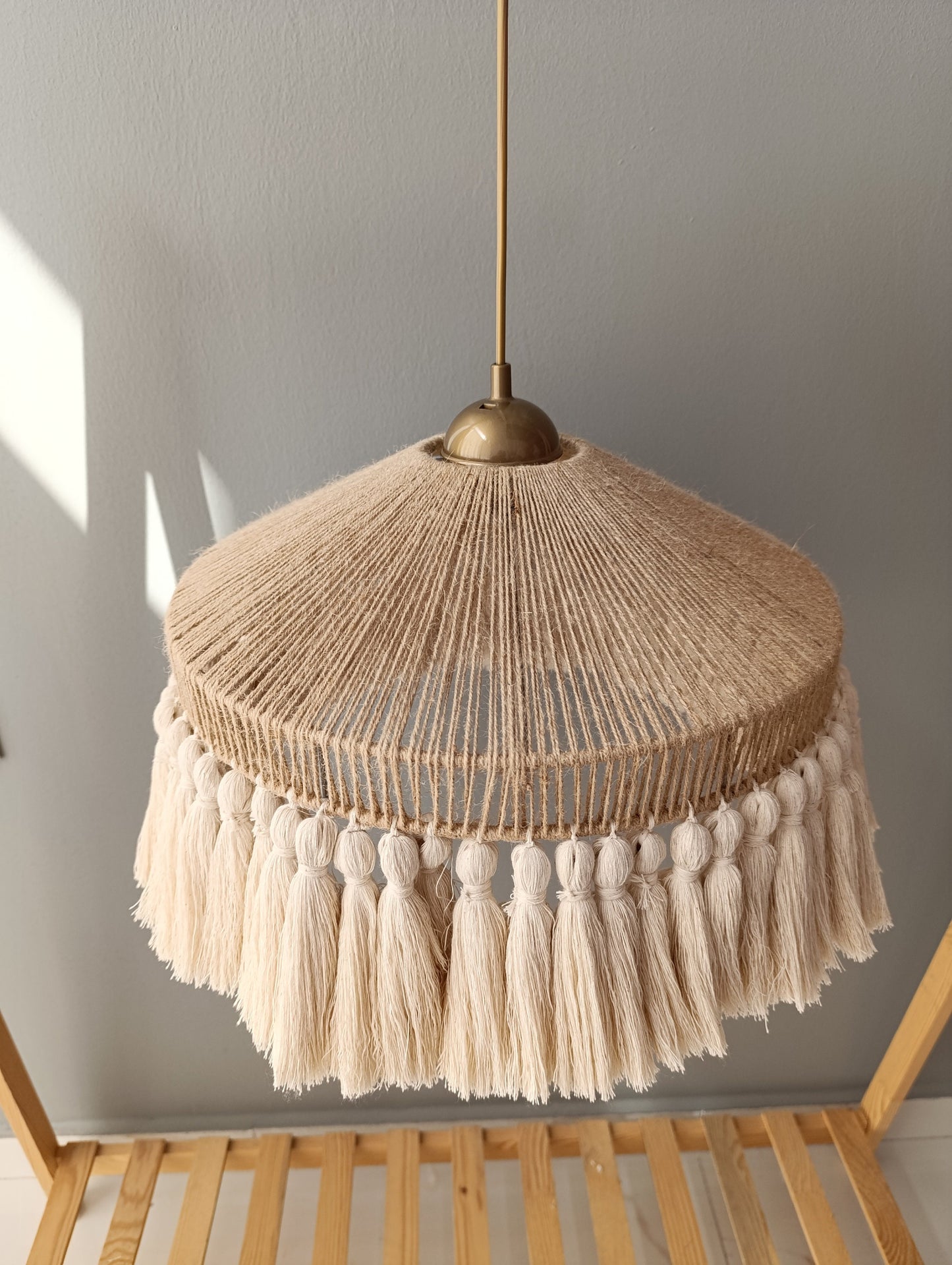 Bohomian Lighting, Nursery Lampshade, Nordic Chandelier, Boho Pendant Light, Farmhouse Light, Rustic Chandelier, Boho Decor, Christmas Gift,