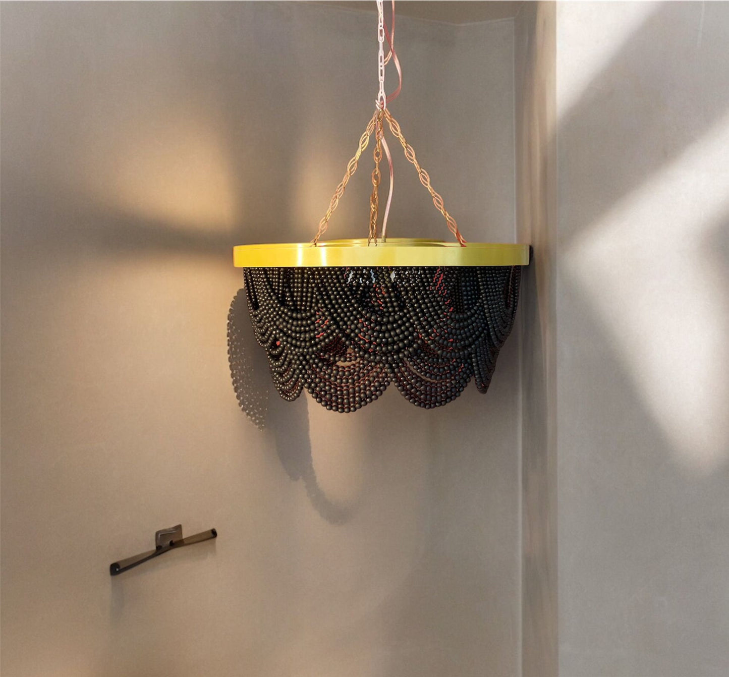 Black & Gold Macrame Chandelier