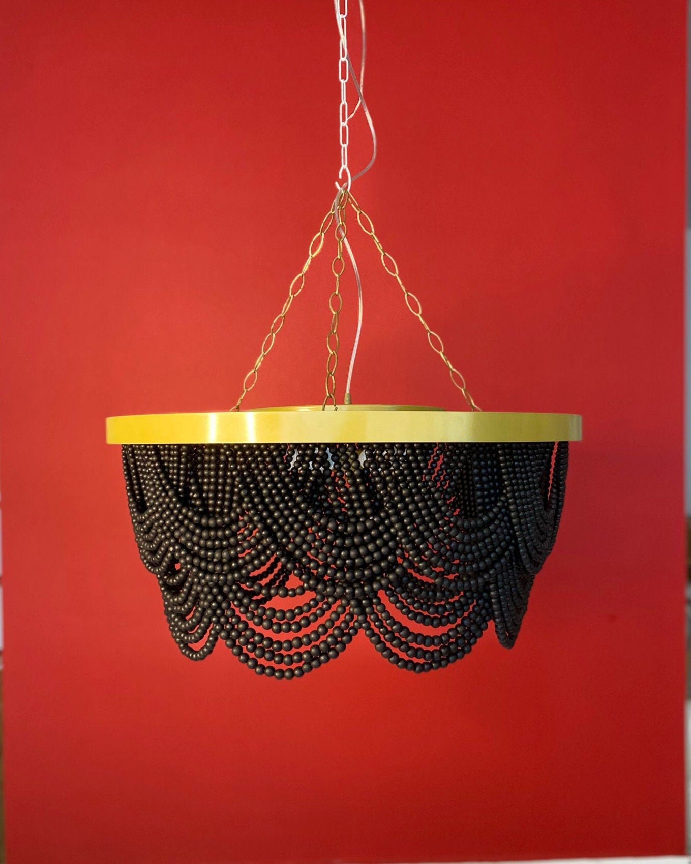 Black & Gold Macrame Chandelier