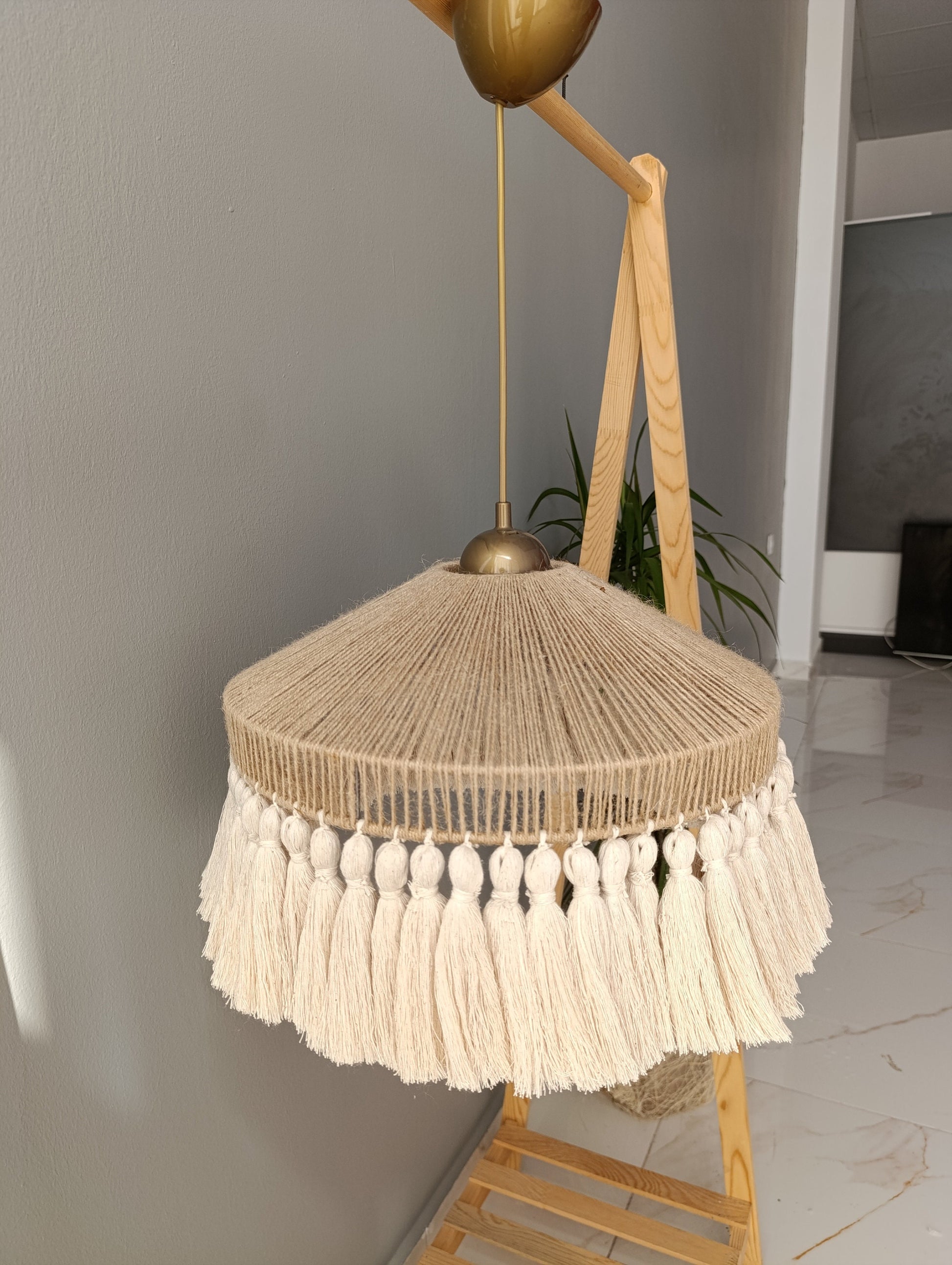 Bohomian Lighting, Nursery Lampshade, Nordic Chandelier, Boho Pendant Light, Farmhouse Light, Rustic Chandelier, Boho Decor, Christmas Gift,