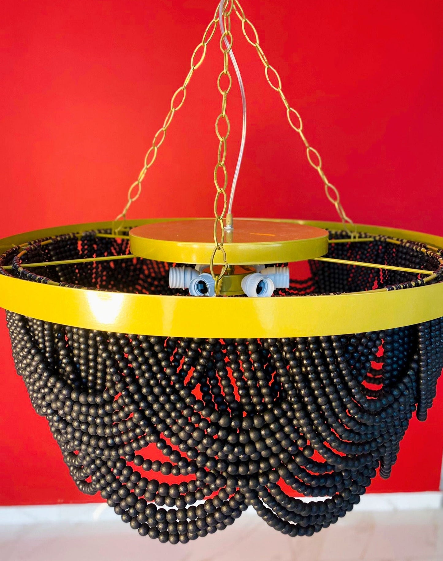 Black & Gold Macrame Chandelier
