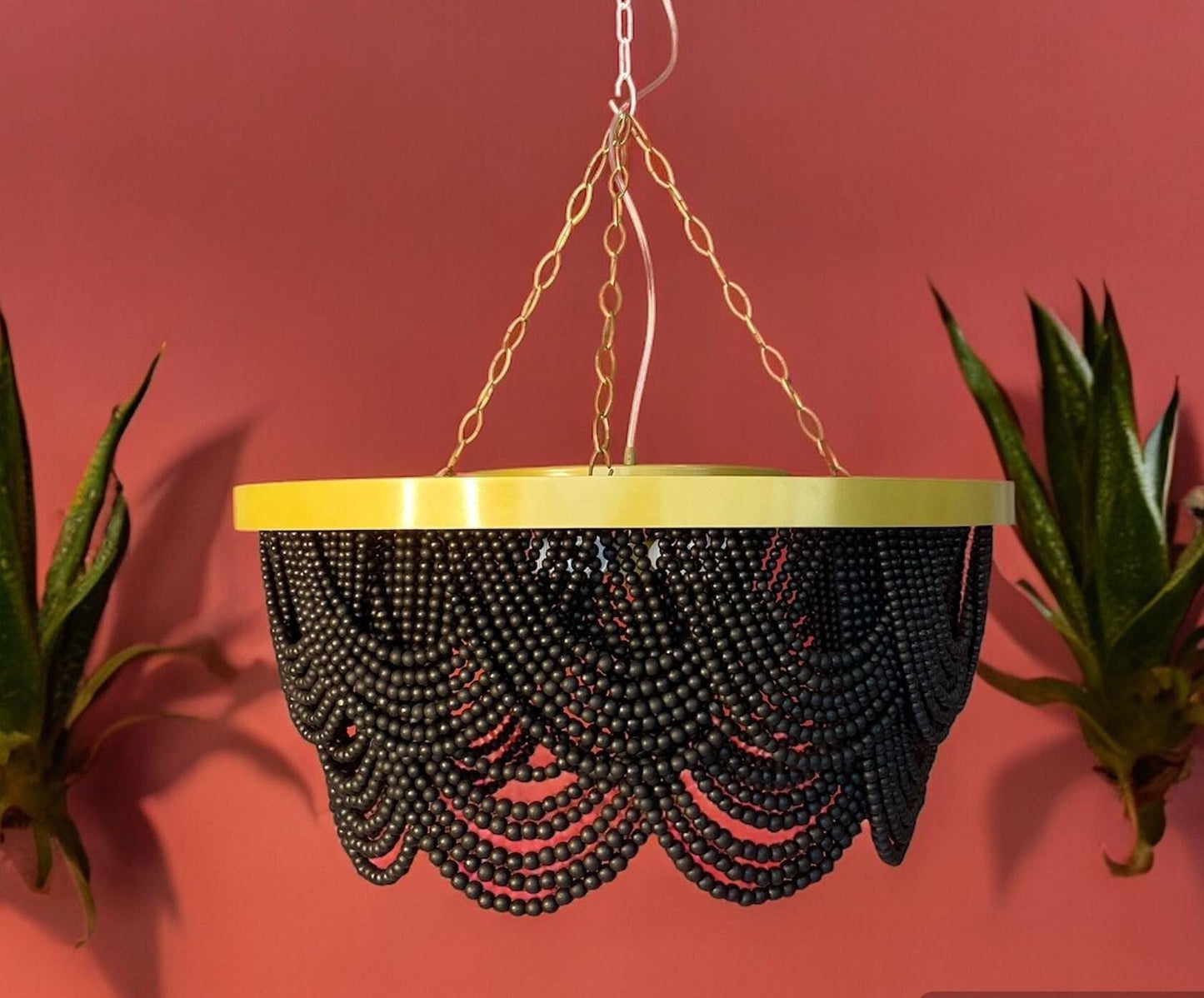 Black & Gold Macrame Chandelier