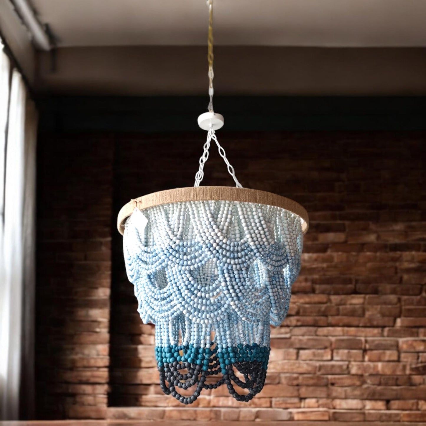 Modern Farmhouse Beaded Light - Chic & Timeless Hanging Lamp