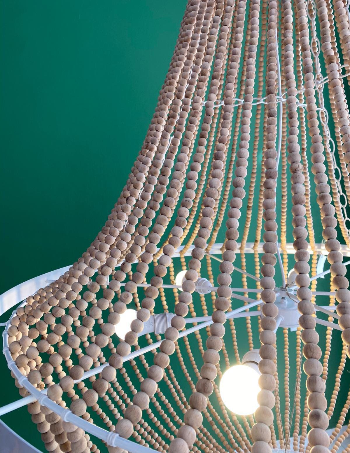 Beach House Wood Bead Chandelier