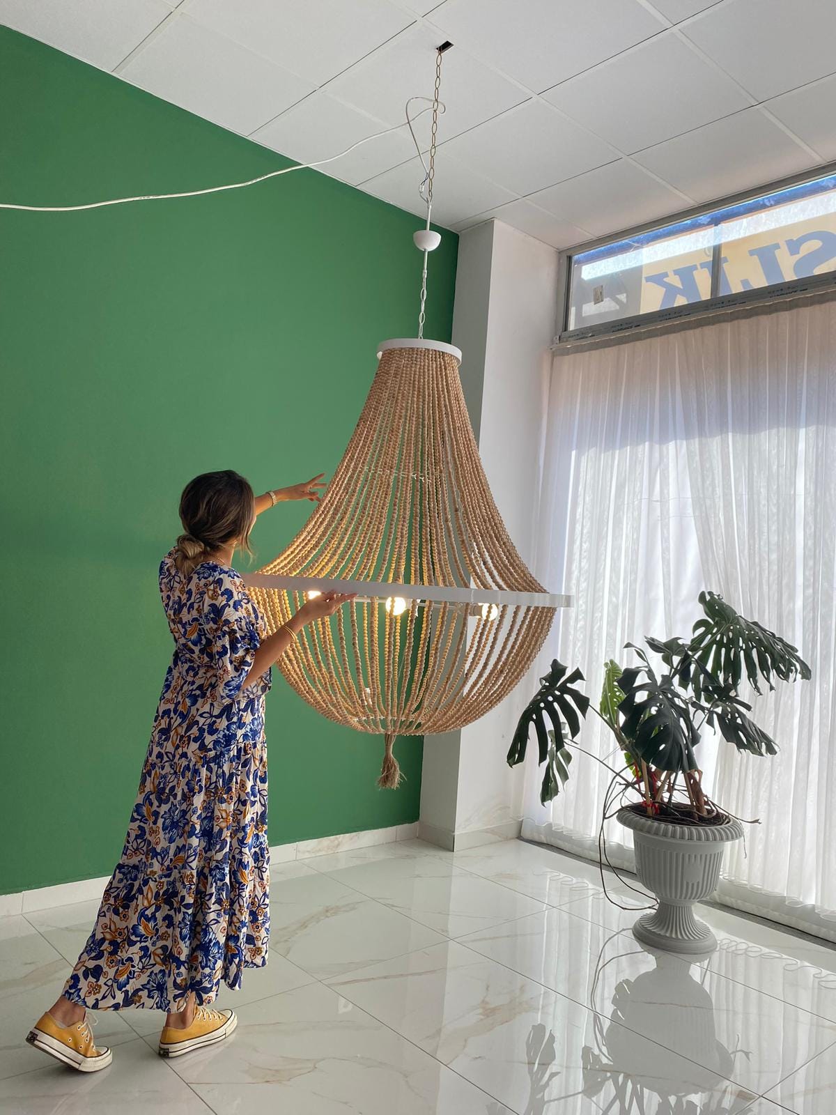 Large Bohemian Chandelier, Beach House Light, Farmhouse Light, Boho, Rustic Outdoor Lighting, Country Style Light, Living Room Lighting,