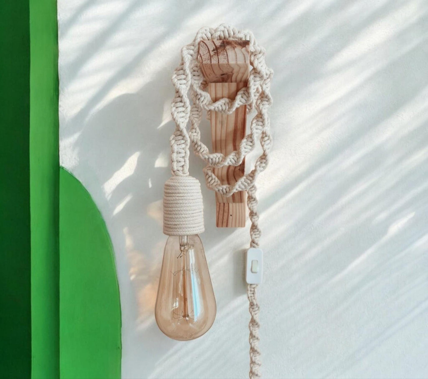 Boho Rope Light | Macrame Hangıng Lamp | Plug in Swag Light | Hanging Rope Lamp | Pendant Rope Lighting | Boho Hanging | Housewarming gift
