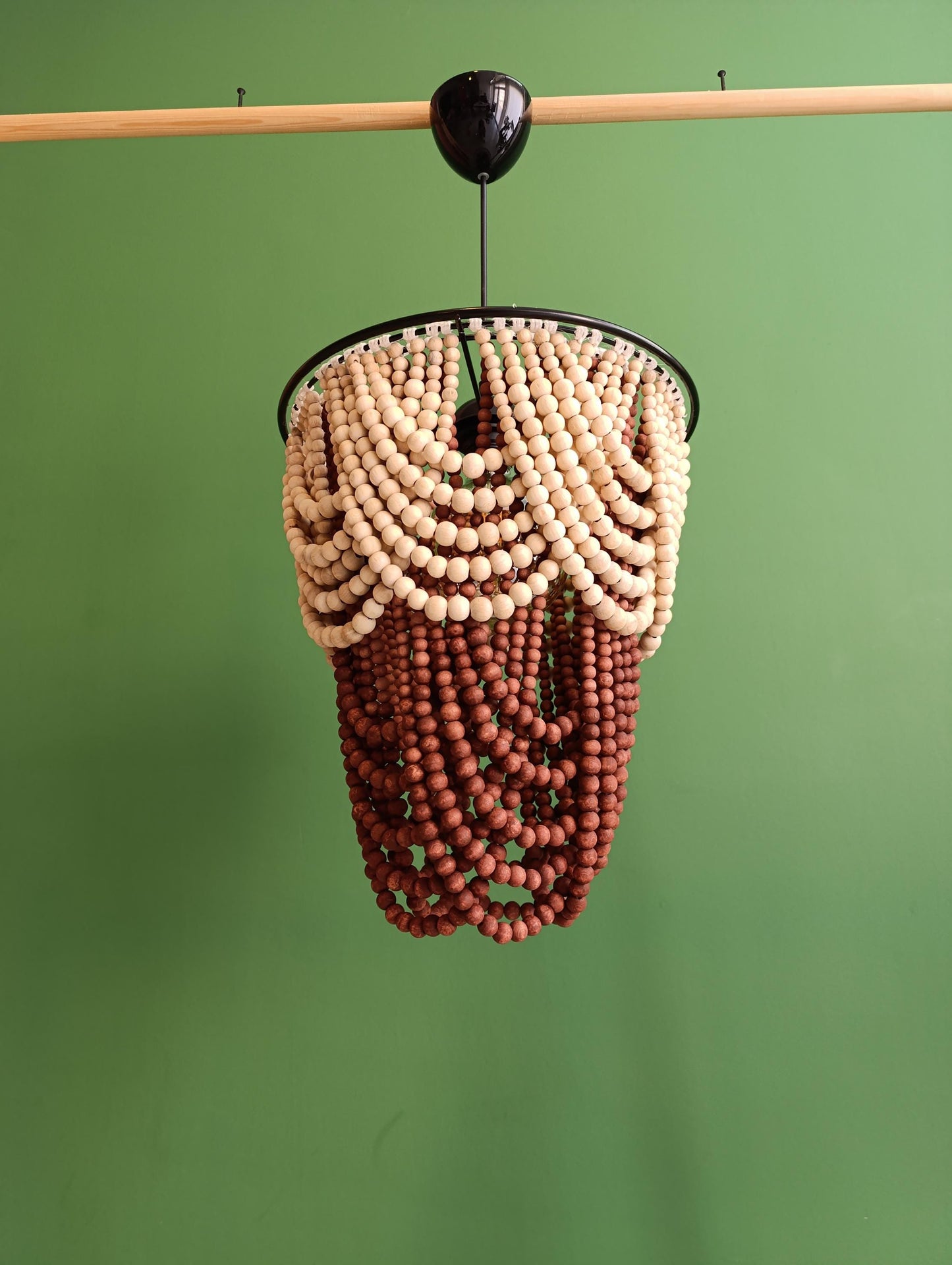 Beaded Chandelier, Beach House Lighting, Boho Pendant Light, Nursery Lampshade, Rustic Chandelier, Farmhouse Light, Modern Boho Lamp,