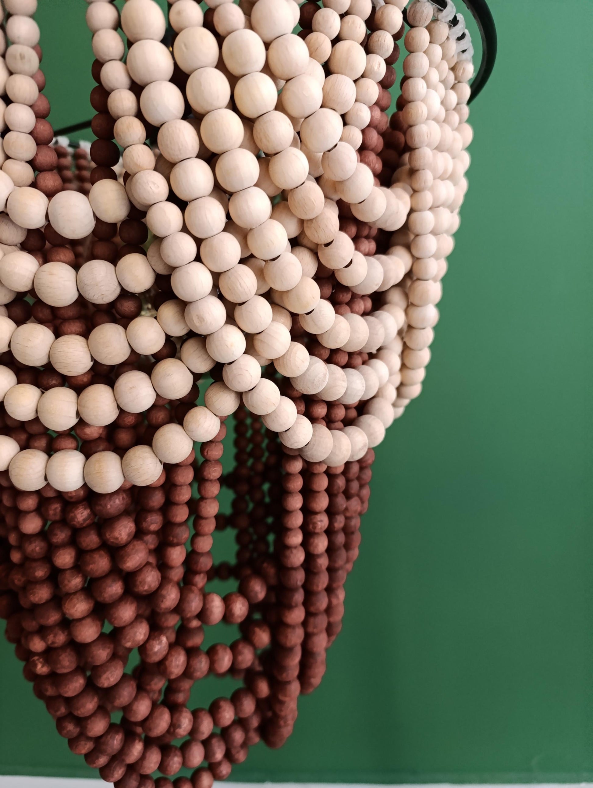 Beaded Chandelier, Beach House Lighting, Boho Pendant Light, Nursery Lampshade, Rustic Chandelier, Farmhouse Light, Modern Boho Lamp,