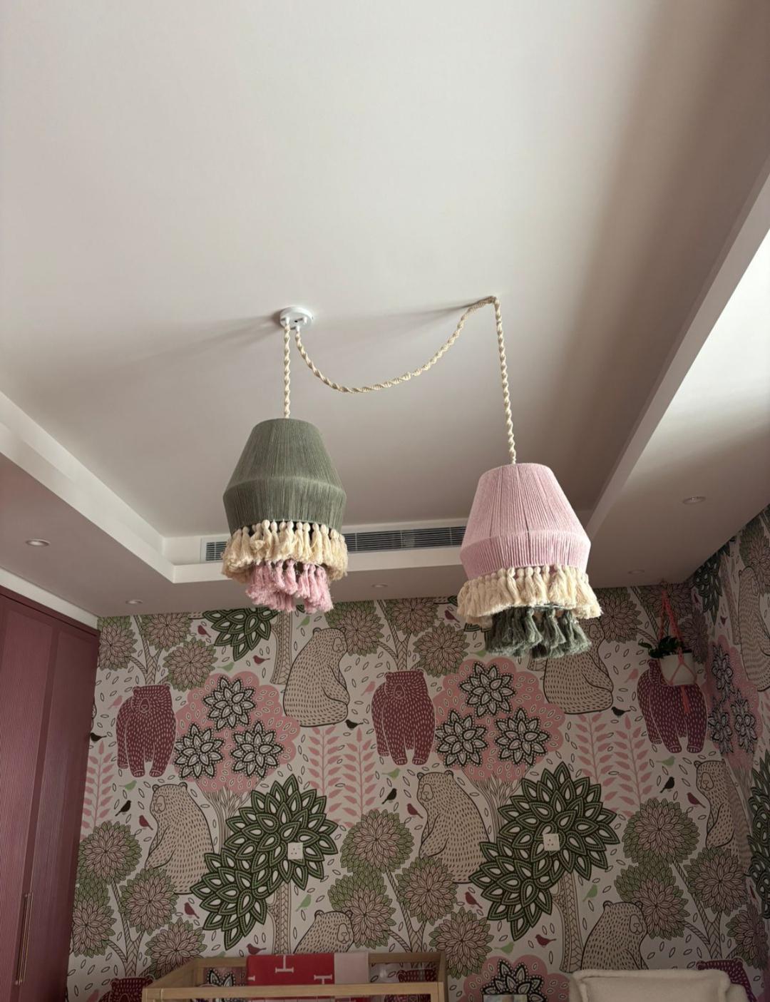 green kids room lighting, nursery lamp, baby shower gift, nursery bohemian decor lamp, pink nursery lamp,