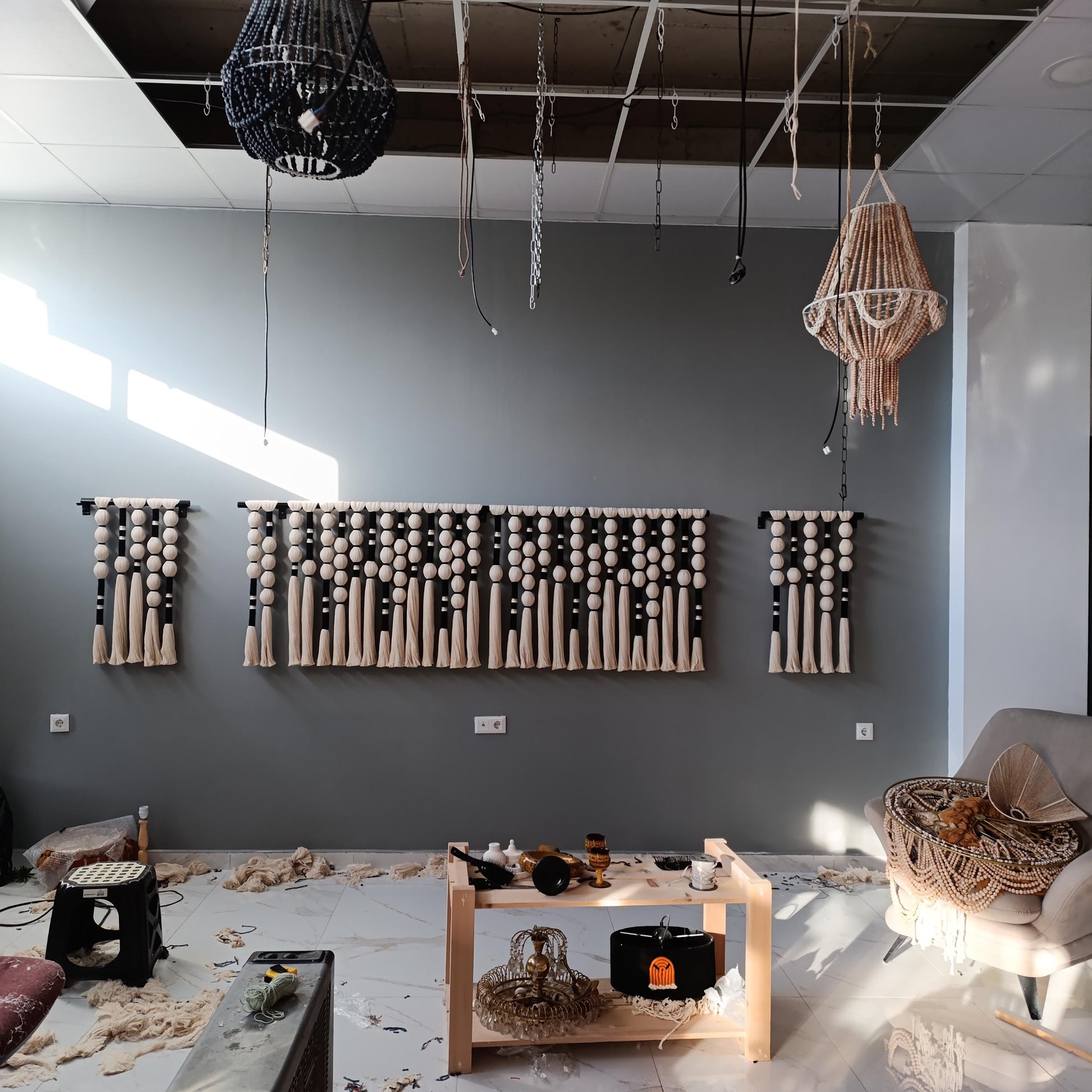 Boho Wall Hanging Decor,Large Woven Macrame Wall Decor, Handwoven Tapestry Wall Hanging, Handmade Fiber Art for Living Room or Bedroom,