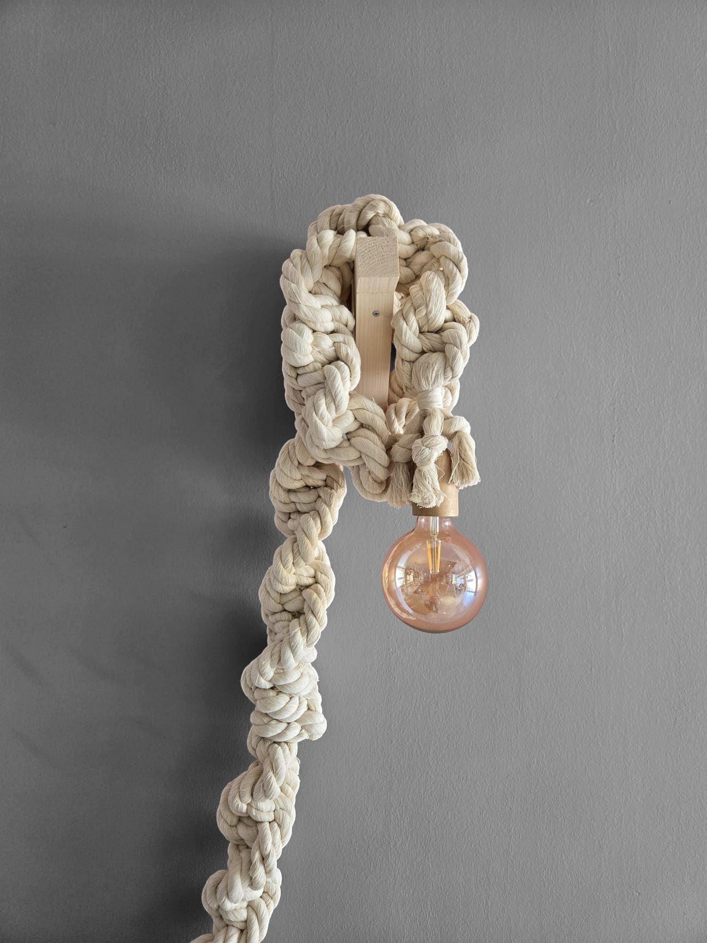 Macrame Cord Lamp, Bedroom Lighting, Pendant Rope Light, Hanging Rope Light, Boho Hanging Light, Restaurant decor lamp, Wedding Decor Light