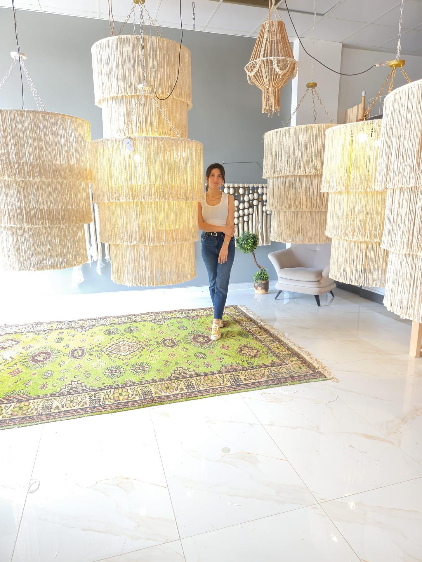 Large Macrame Chandelier