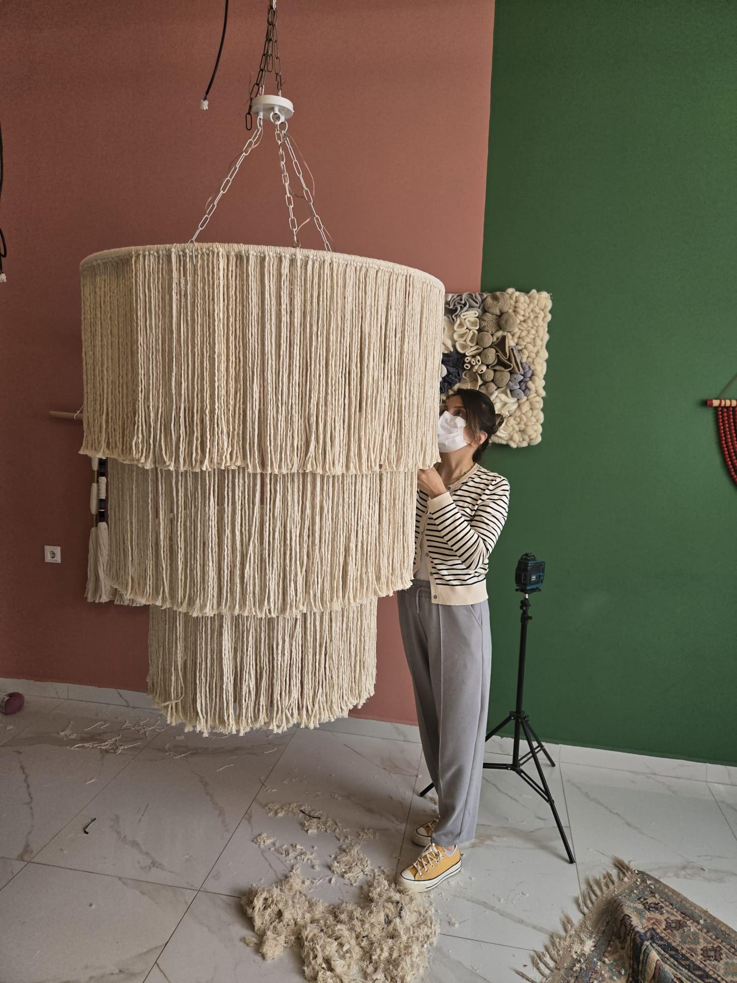 Large Macrame Chandelier