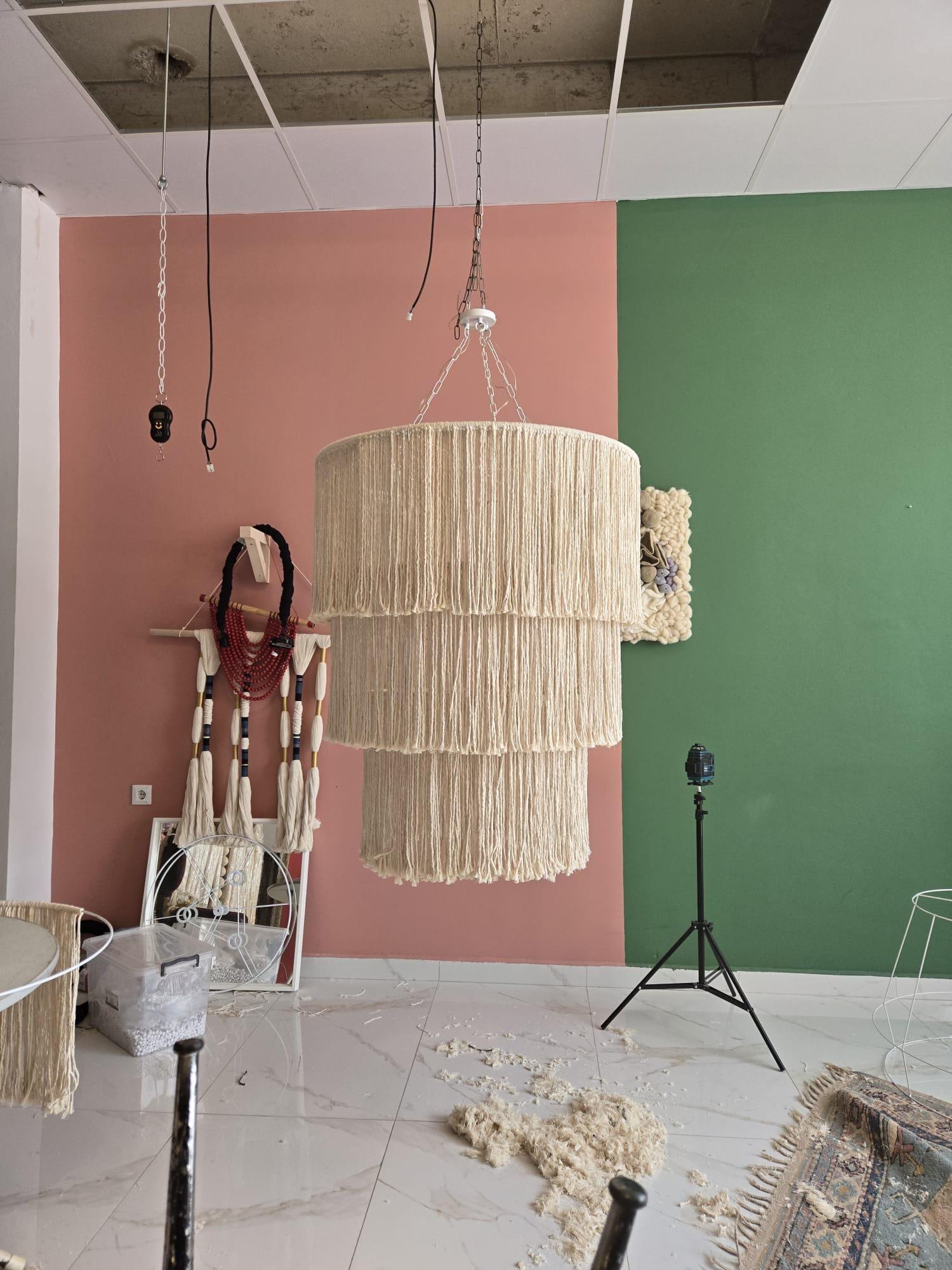 Large Macrame Chandelier