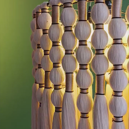 Handmade Macrame Tassel Chandelier: Boho Tapestry Light